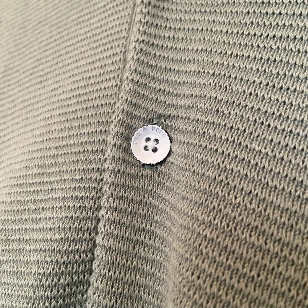 $225 Rag & Bone Lewis Knitwear Polo Sage Green